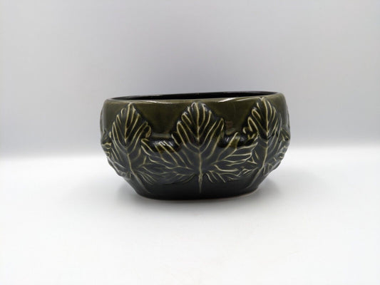 Sylvac 4205 Autumn Leaves Vase, retro, vintage, sycamore Maple Oval Deco Green