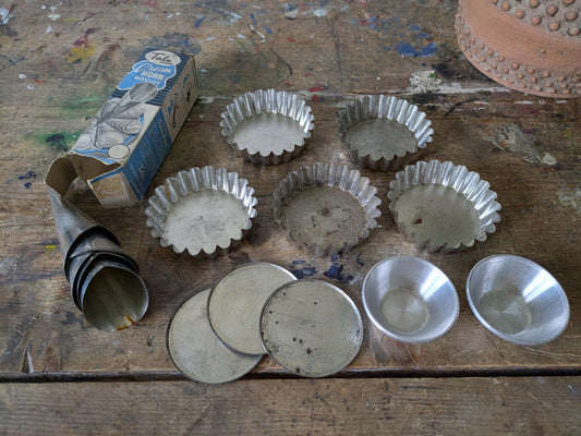 Vintage Set Aluminium Individual Tart Baking Tins / Moulds Tala Cream Horn Cones