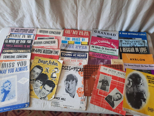 Vintage Lot Piano Sheet Music Manuscript Classic Papers Retro Mixed Rare Antique