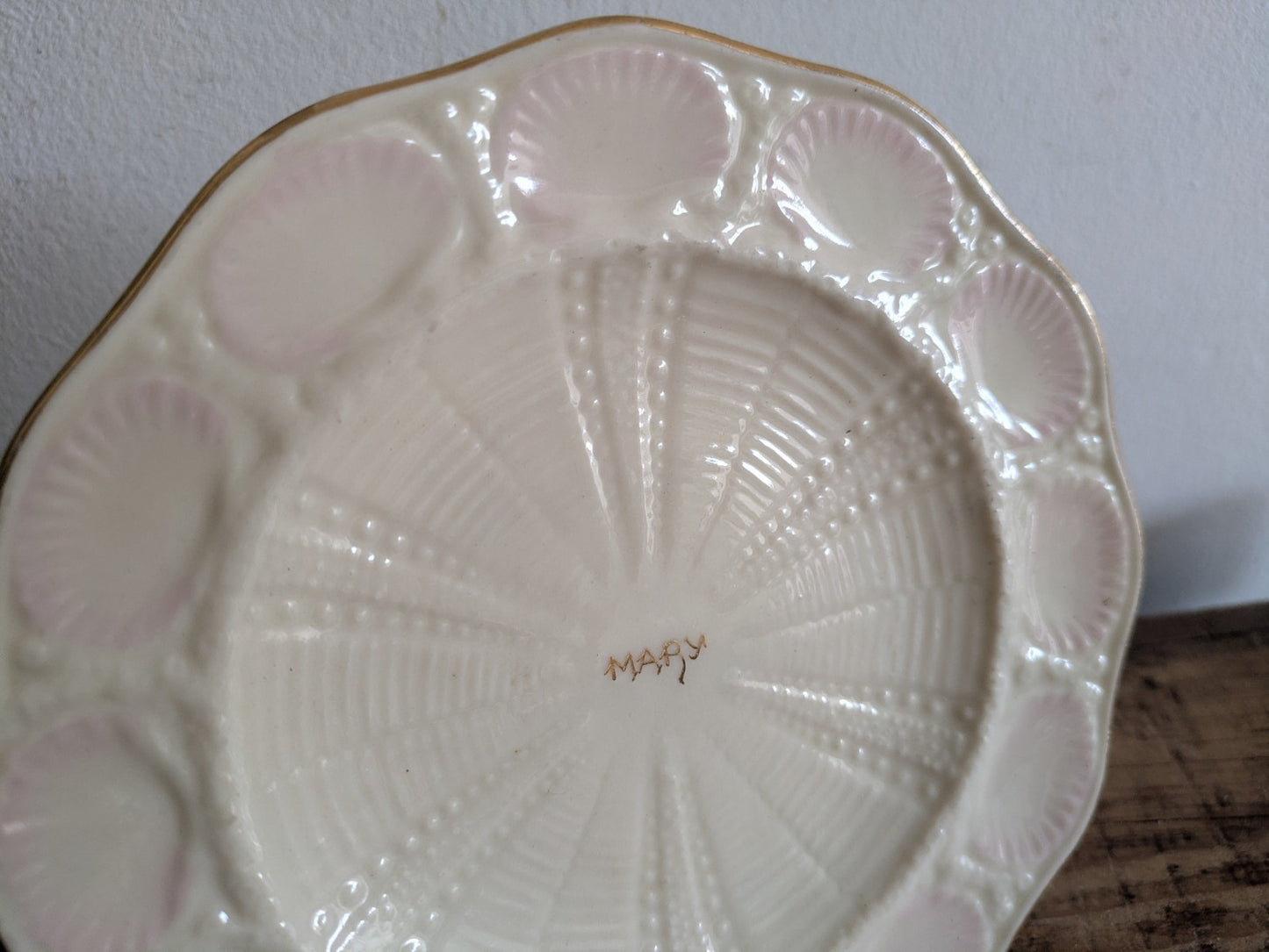 BELLEEK SHELL Bread & Butter 6.5" diameter Plate Dish Ireland Mary Rare China