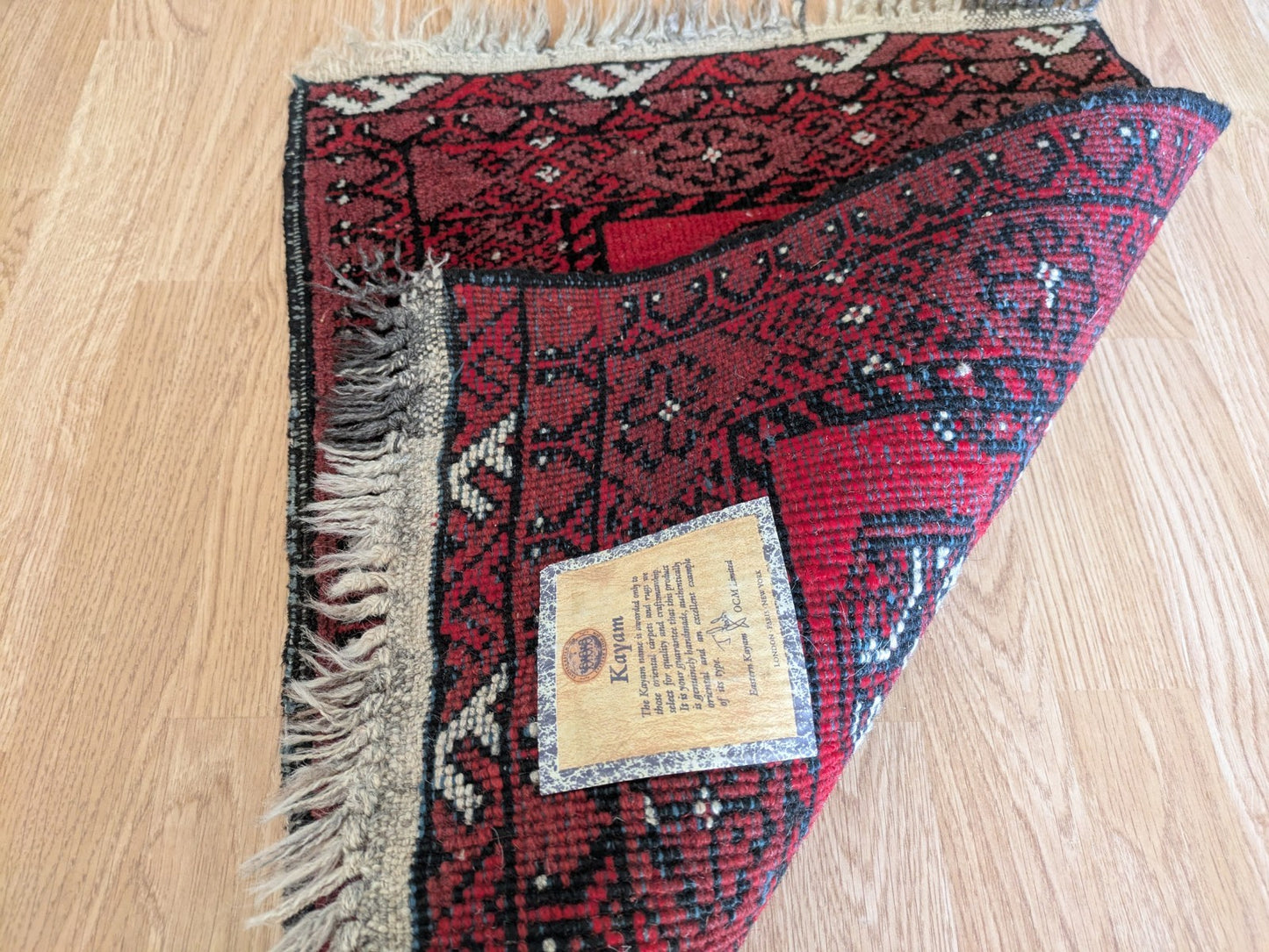 Vintage Oriental Turkish Wool Rug Red Tones 52cm x 64cm Eastern Kayam Carpet 