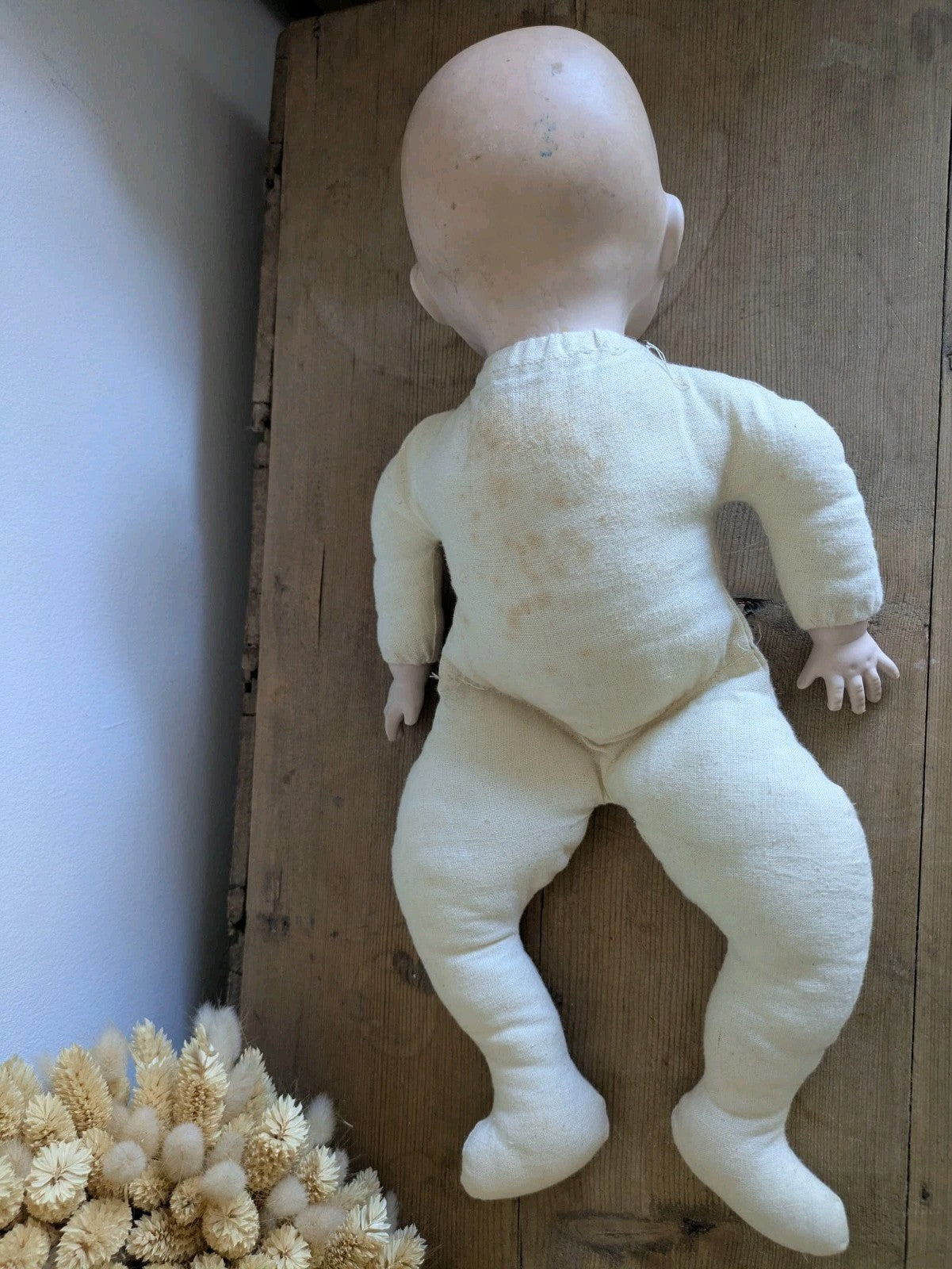 Armand Marseille Am Germany Bisque Doll Baby Cloth Body AM 341 Vintage Toy Prop