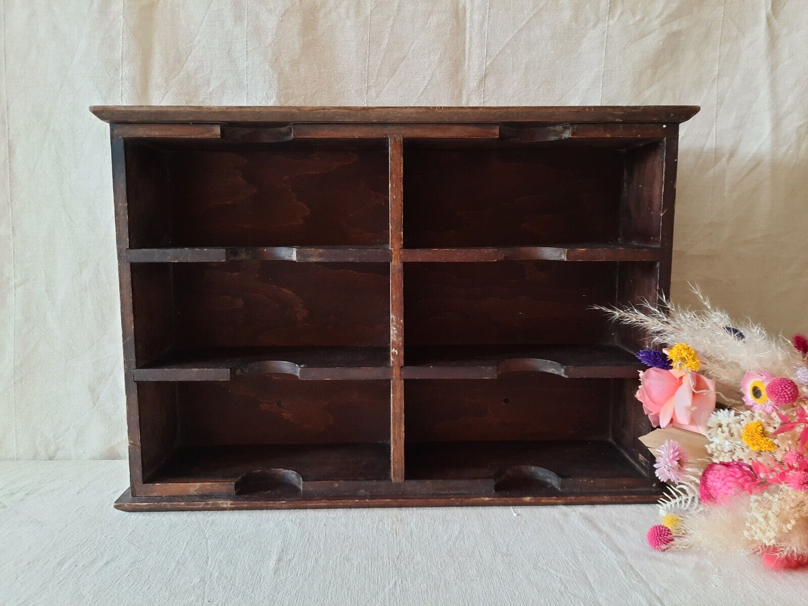 Vintage Haberdashery Pigeon holes Shelving wall shelf table top office hotel key