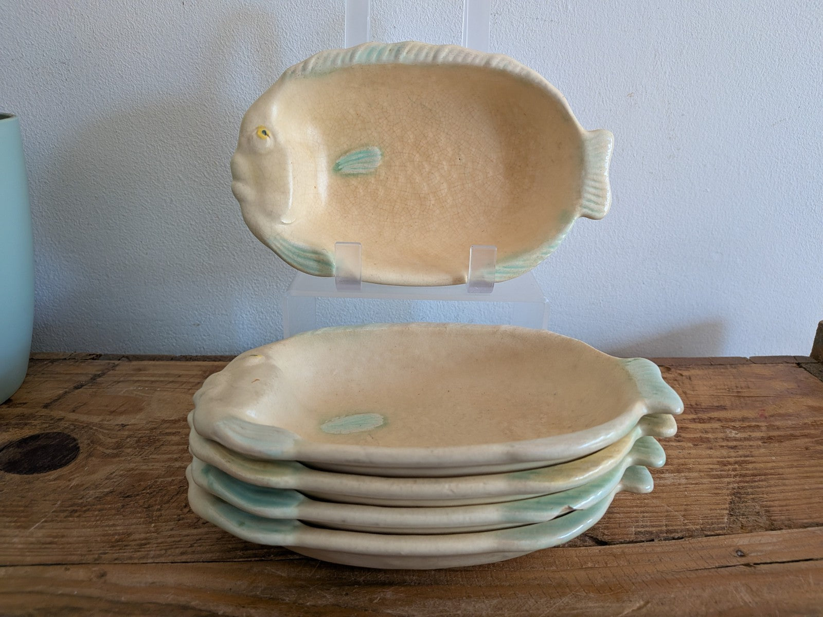 5x Shorter & Son Art Deco Fish Plate Bowls Dishes Matt glaze Clarice Cliff Serve