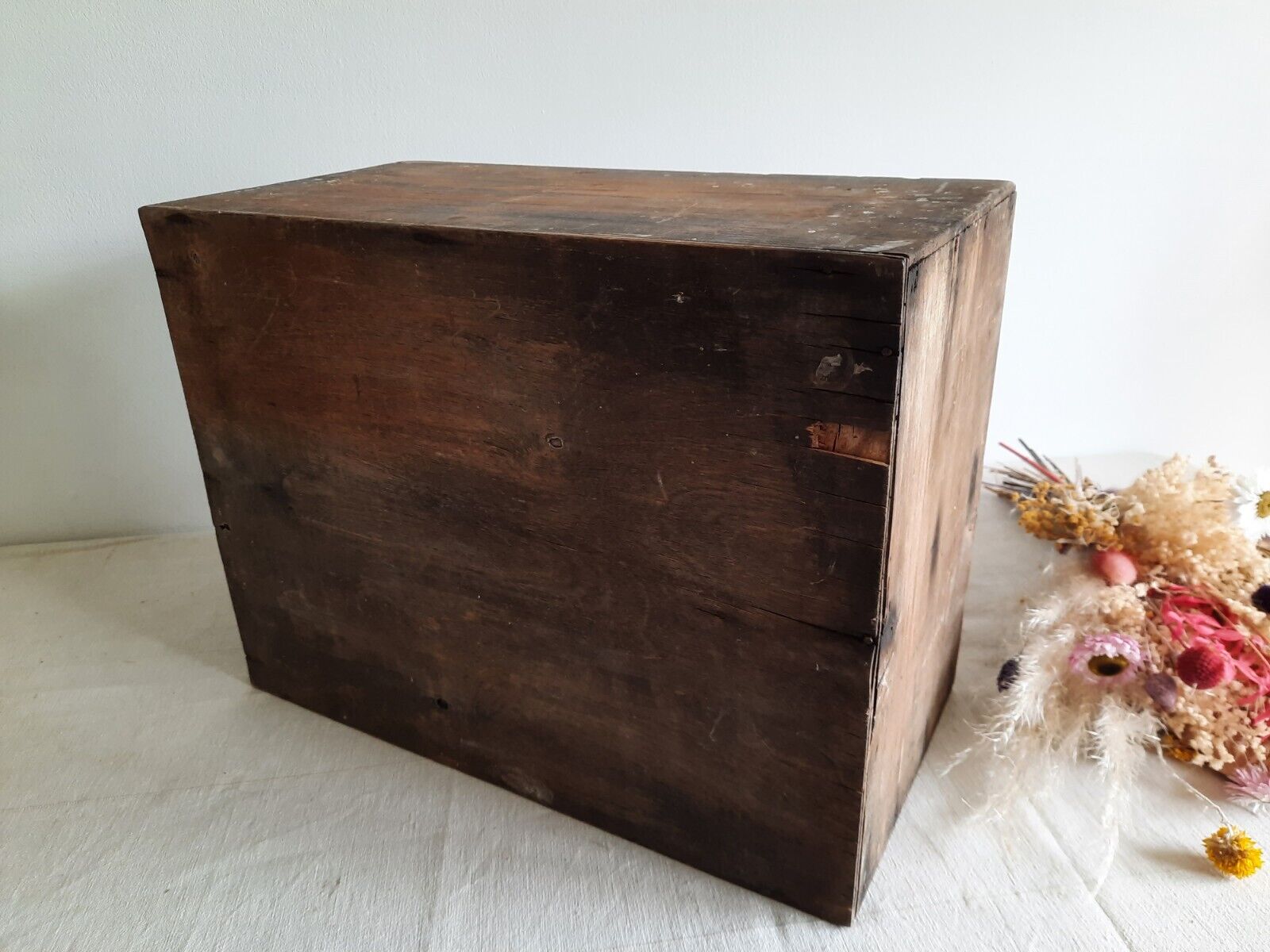 Antique engineering 2 drawer Wood Drawers garage Apothecary file Desk Chemist 