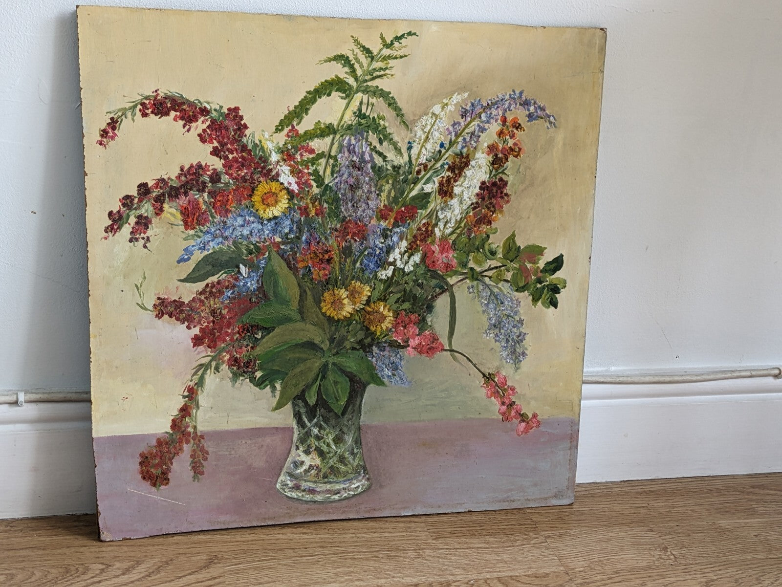 Vtg Painting Floral Vera Hammond Spring Flowers 1984 Bouquet Picture Still Life