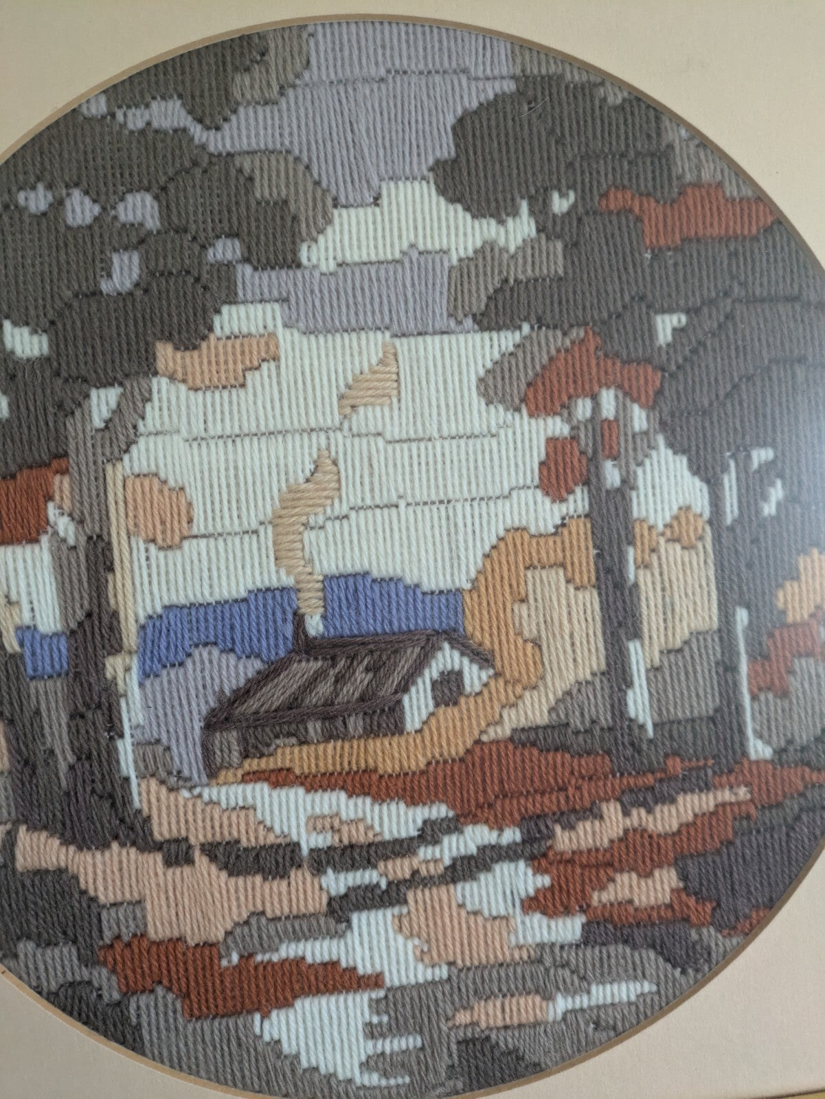 Australian Outback 1987 D Palmer Embroidery Long Stitch Tapestry Picture Boho