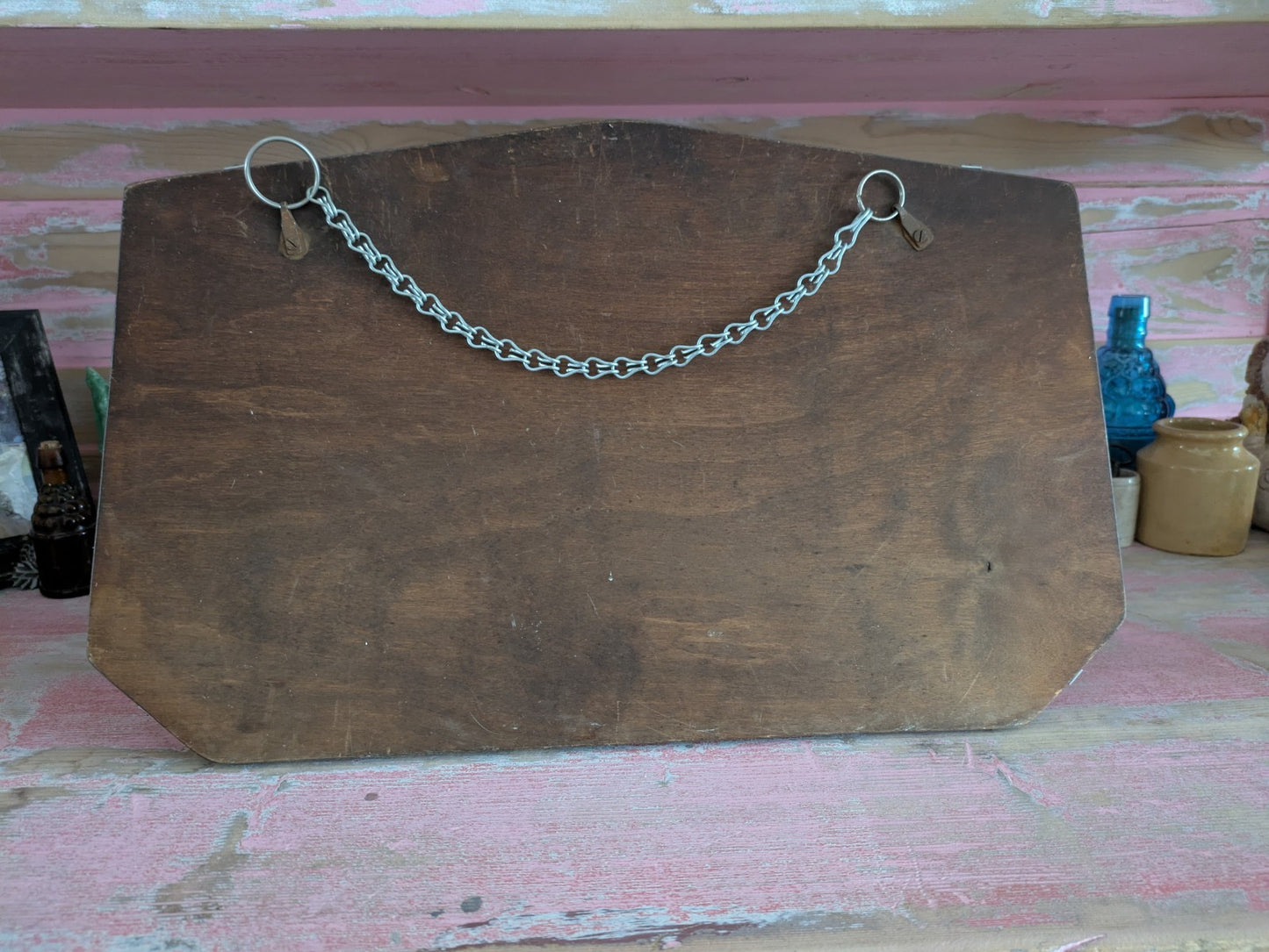 Art Deco Bevel Edge Wall Mirror Frameless & Chain Bevel Edge Vintage Rectangular