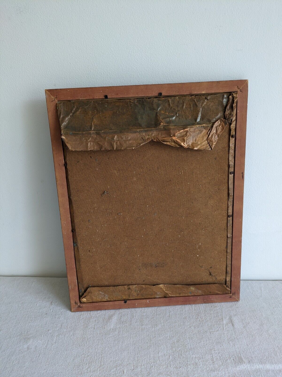 Vintage Copper Plaque Framed Picture Flowers Floral Protia Signed Joy Large Rare