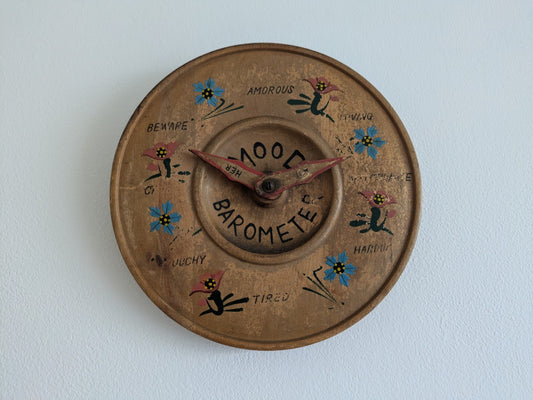 Vintage Folk Art Humorous Wood Mood Barometer Sign Gag Novelty Hand Painted Prop