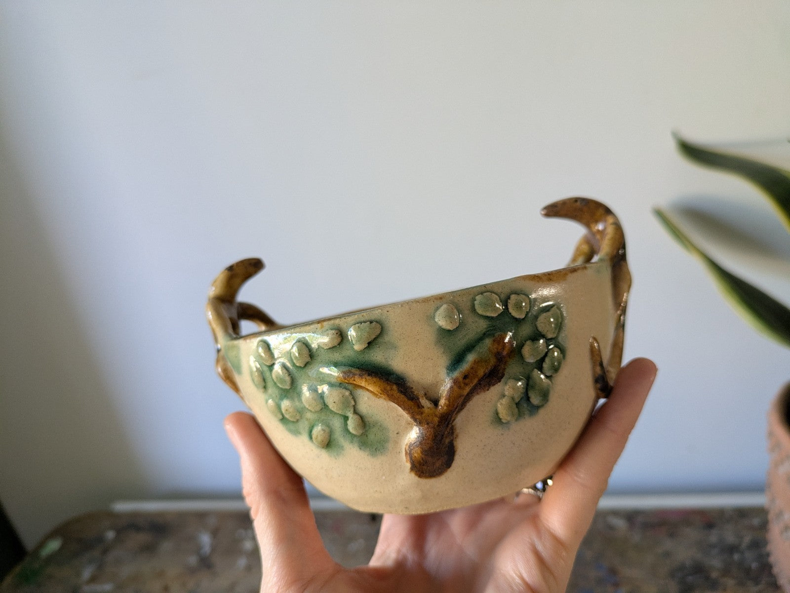 Ethnic Reptile Lizard Pottery Bowl Boho Hippy Zimbabwe Africa Dish Ooak VTG Old