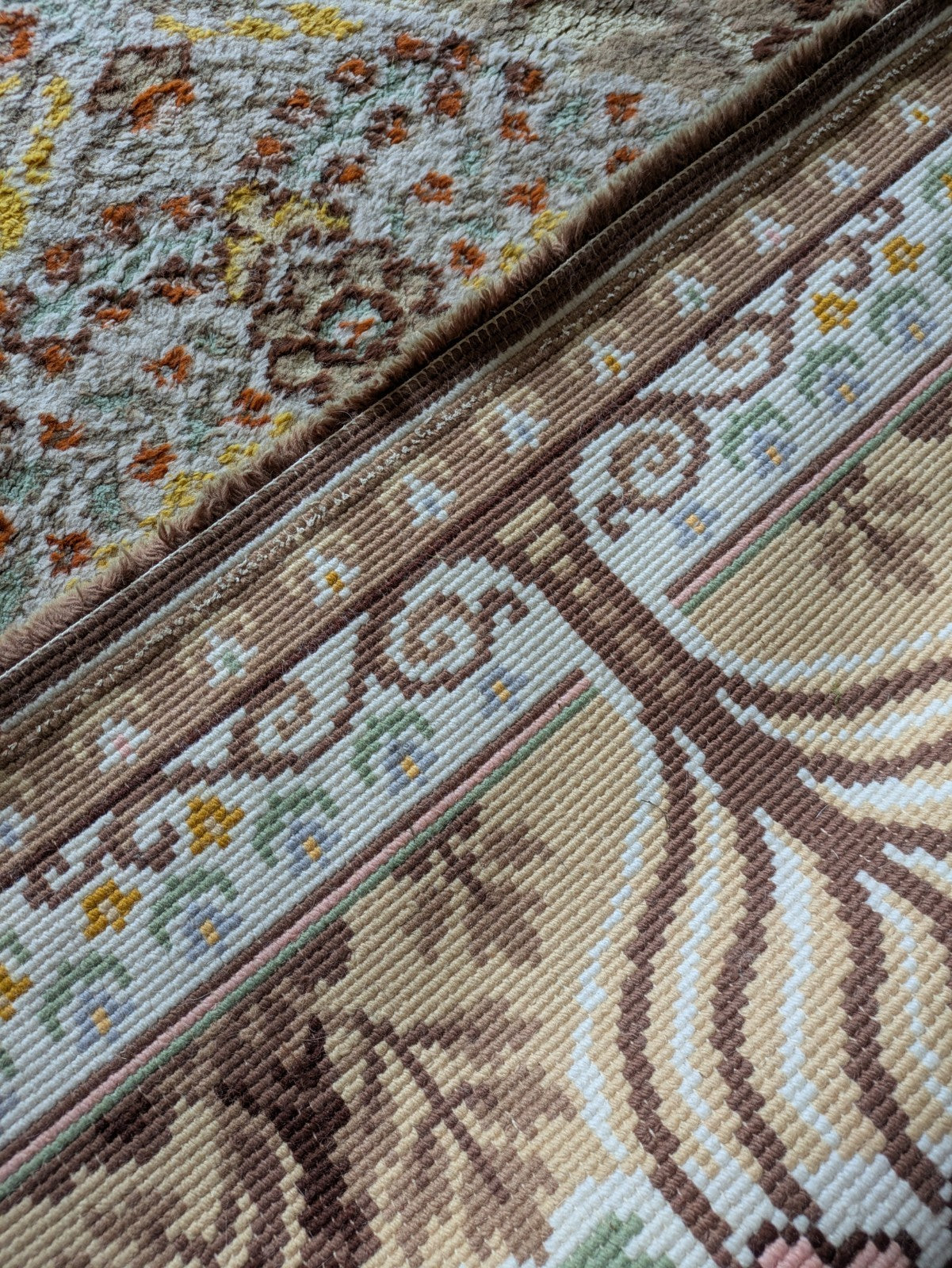 rug quality carpet fireside Tree Of Life vintage retro rectangular old rare Vgc