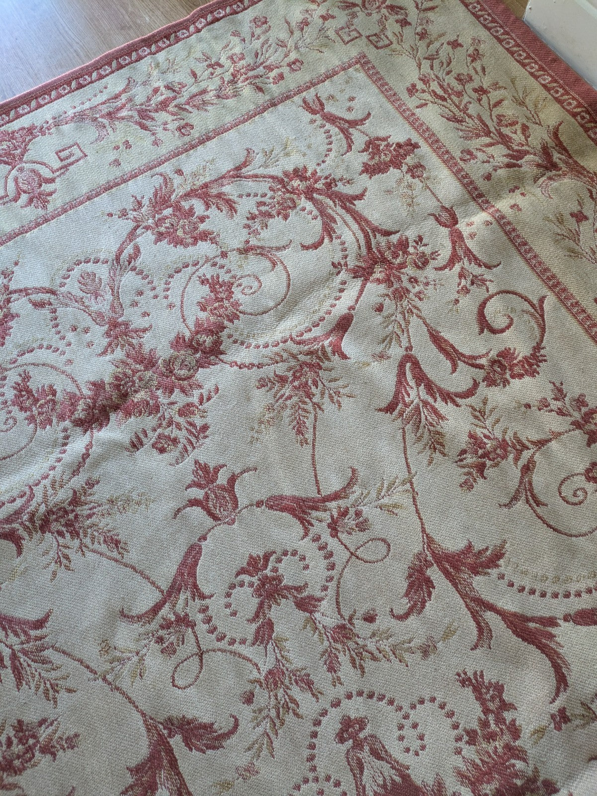 Laura Ashley Malmaison Rug Cream Red Vintage Traditional (234x165cm) Terracotta 