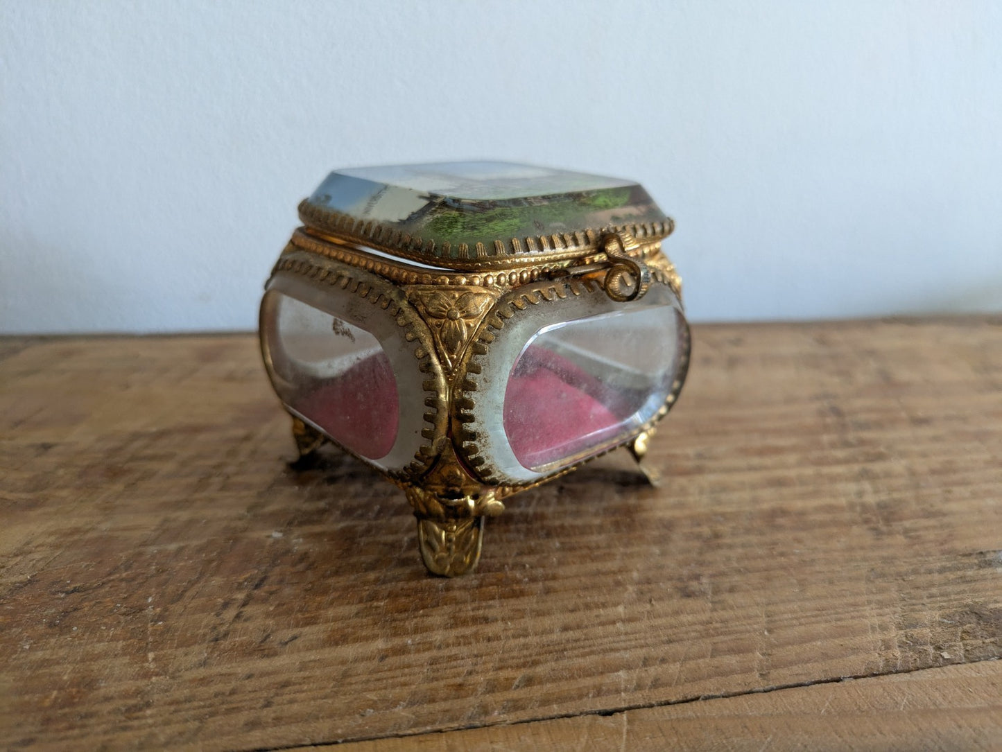Antique French Ormolu Lidded Casket Trinket Box c1900 Souvenir University Glagow