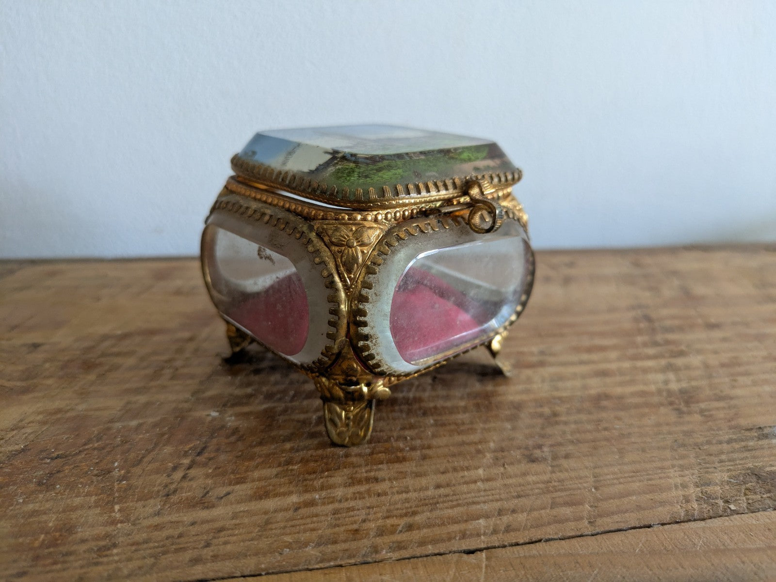 Antique French Ormolu Lidded Casket Trinket Box c1900 Souvenir University Glagow