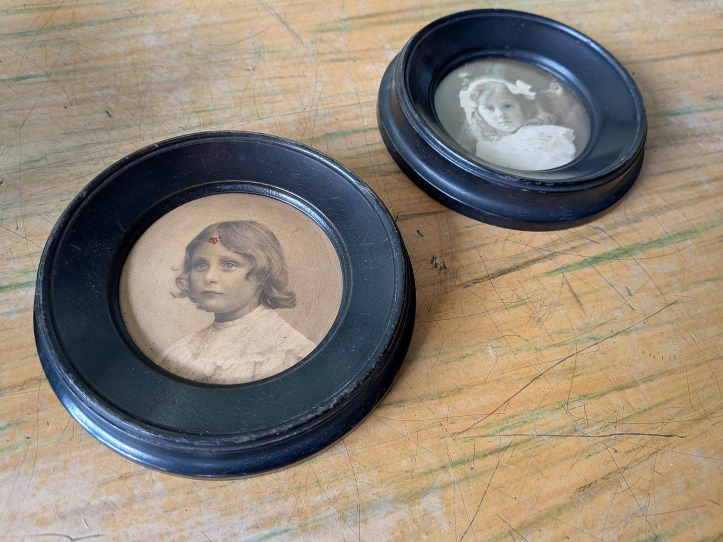 Pair Antique Victorian English London Stereoscopic Co. photos Ebonised Frames