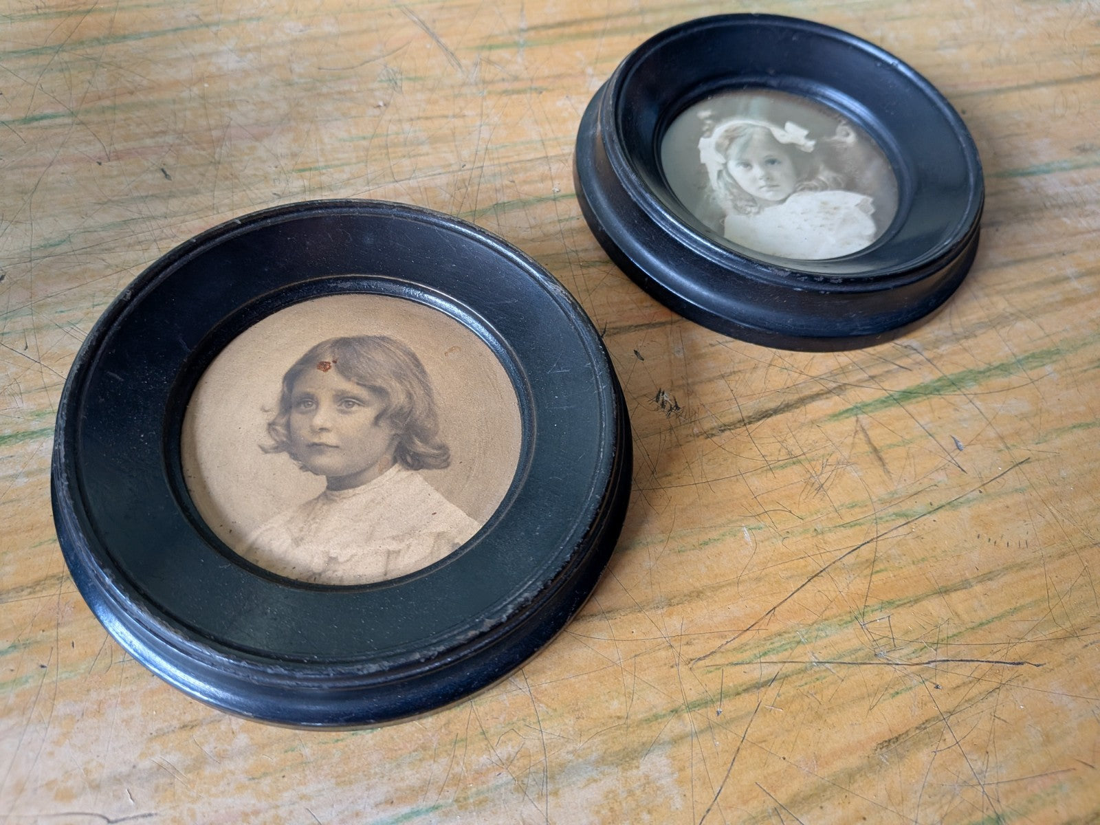 Pair Antique Victorian English London Stereoscopic Co. photos Ebonised Frames