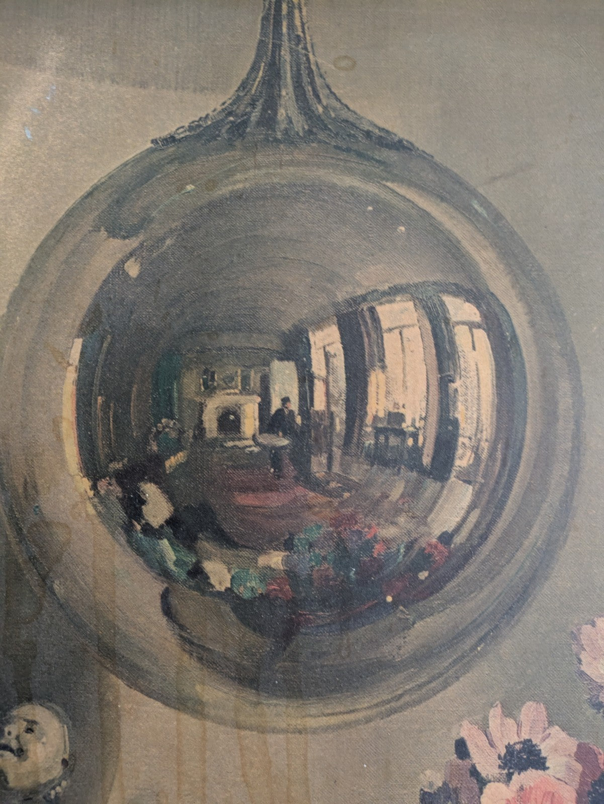 Herbert Davis Richter Reflections In A Silver Ball Signed RARE Print Framed Vtg