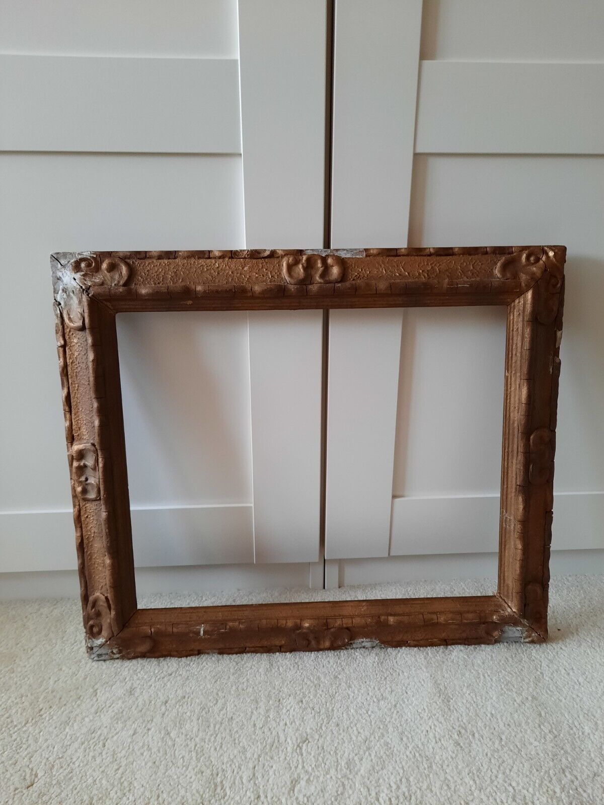 Gesso gold Shabby chic gilt Picture Frame wooden antique wedding decor detailed!