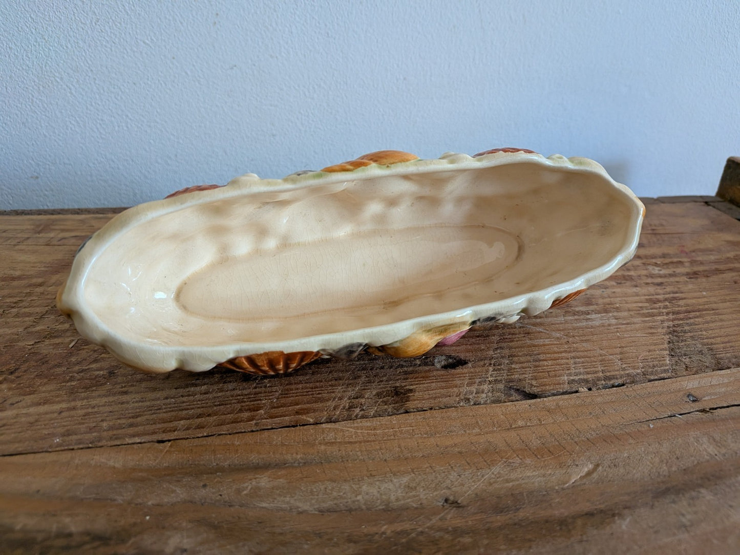 Sylvac Seashell Vase Ceramic Pottery Shell Marina England #4158 Raised Design