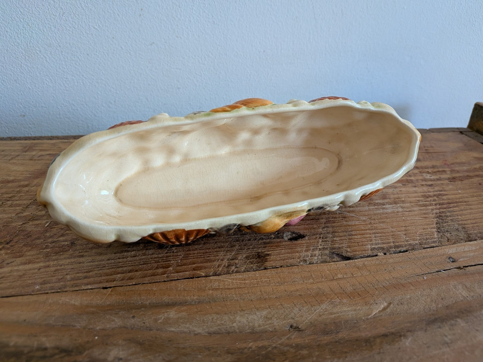 Sylvac Seashell Vase Ceramic Pottery Shell Marina England #4158 Raised Design