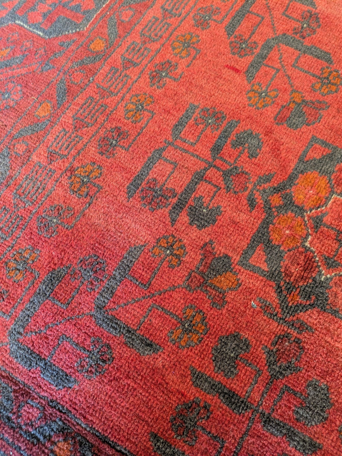 Afghan Handwoven Oriental Rug 151x99cm Top Condition Oriental Carpet Rug Red Lrg