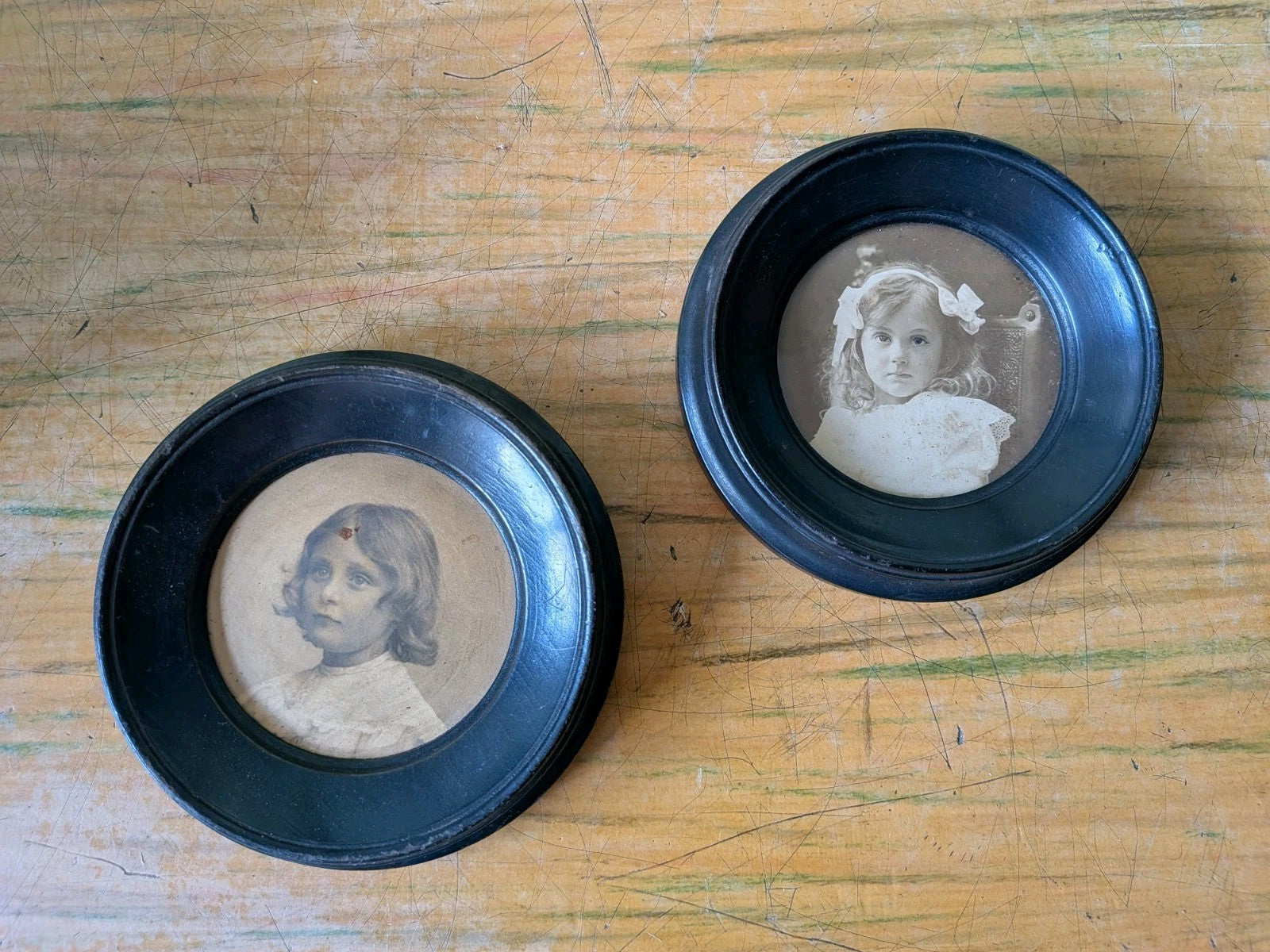 Pair Antique Victorian English London Stereoscopic Co. photos Ebonised Frames