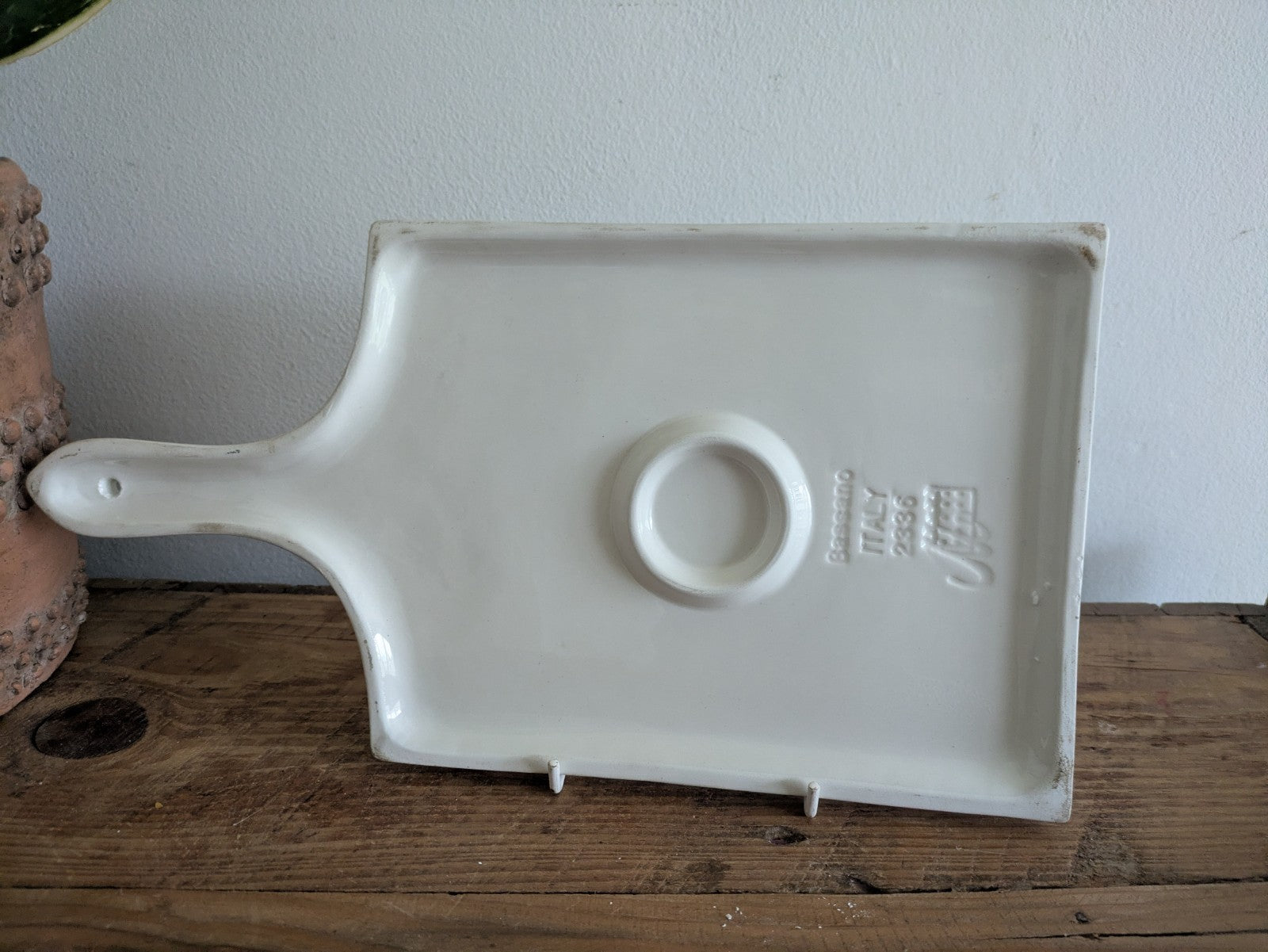 Made Italy Bassano Ceramic Cutting Chopping Board Wall Decor Kitchen Vtg Apples