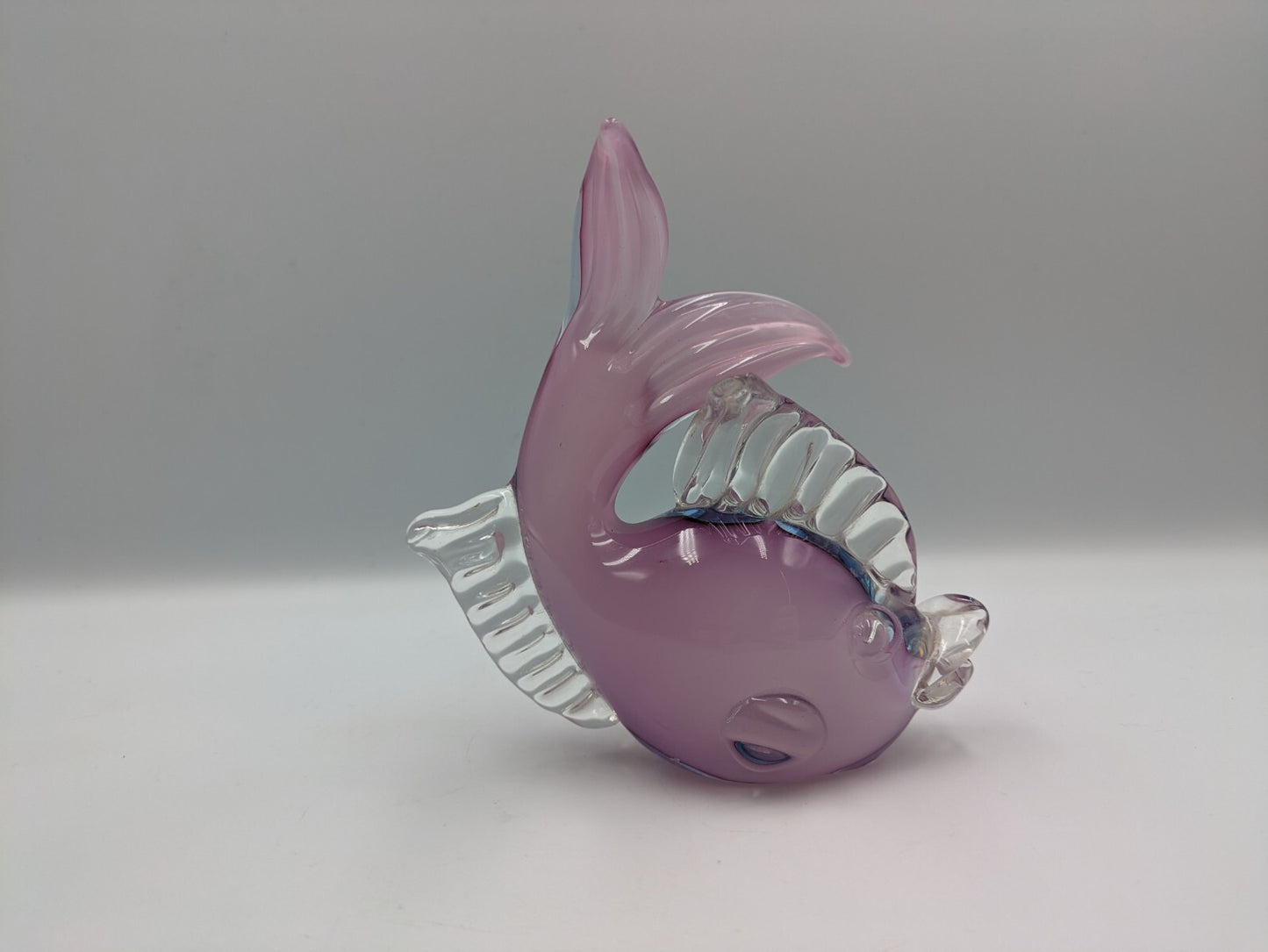 1950's Murano Archimede Seguso Pink Opaline Hand Blown Art Glass Fish Sculpture 