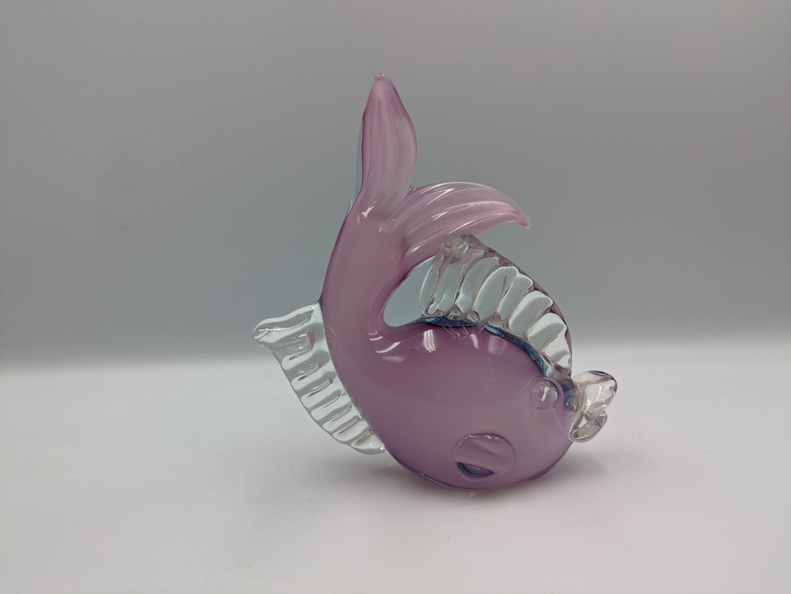 1950's Murano Archimede Seguso Pink Opaline Hand Blown Art Glass Fish Sculpture 