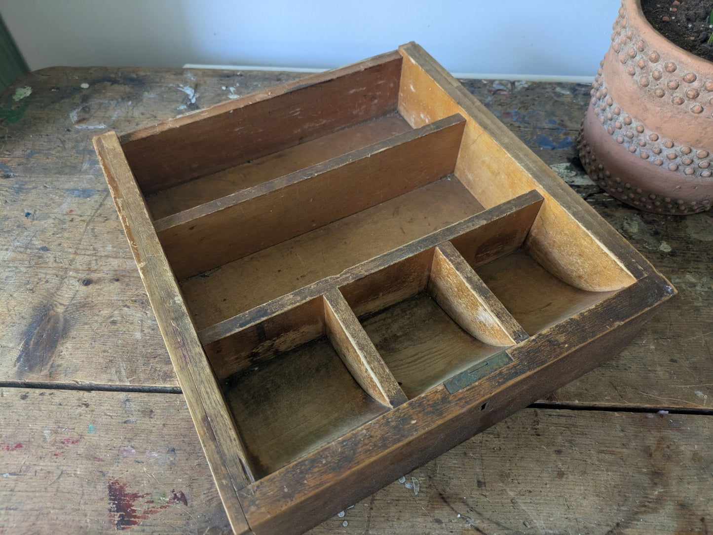 Vintage Antique Cash Till Register Oak Wood Drawer Coin Money Notes Bank Slots
