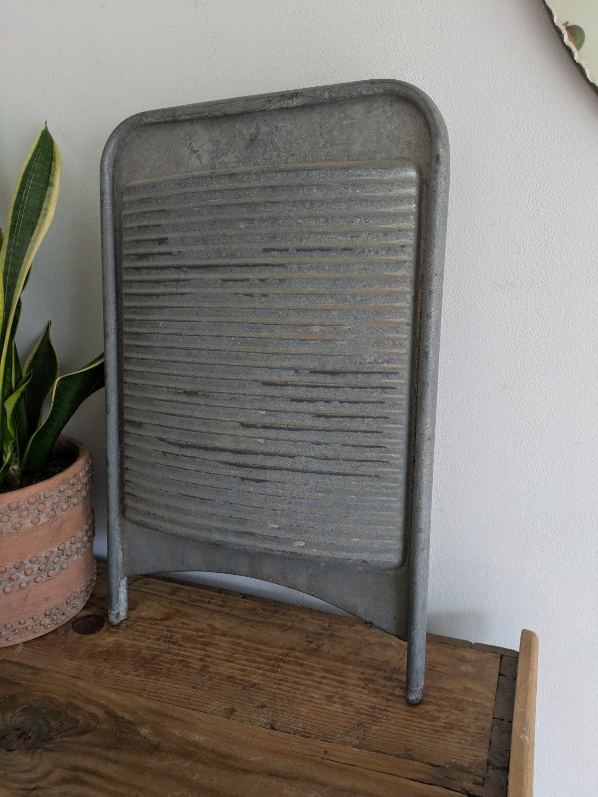 Antique Vintage Washboard Zinc Metal Galvanized Props Washing Laundry Decor Vgc