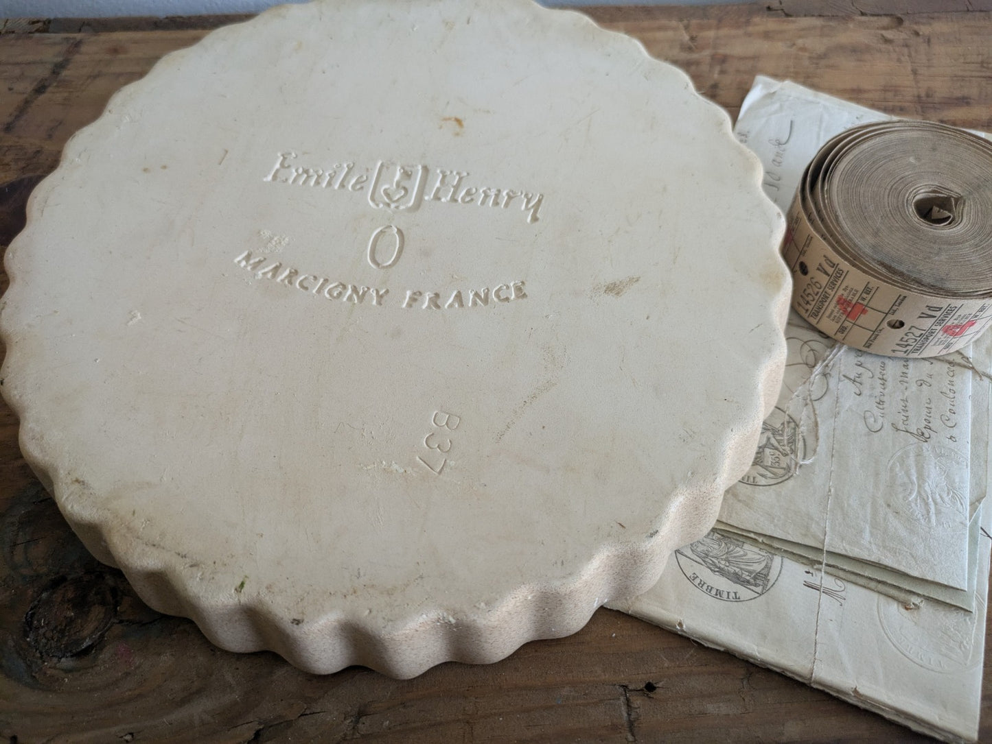 Emile Henry Flan Tart French Vintage Baking Dish Oven Serving Dish 24cm Round 