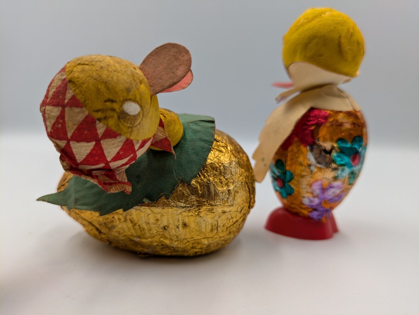 4x Vtg Chocolate Confectionary Shop Display Sarotti Chick Easter Bird Parrot Old
