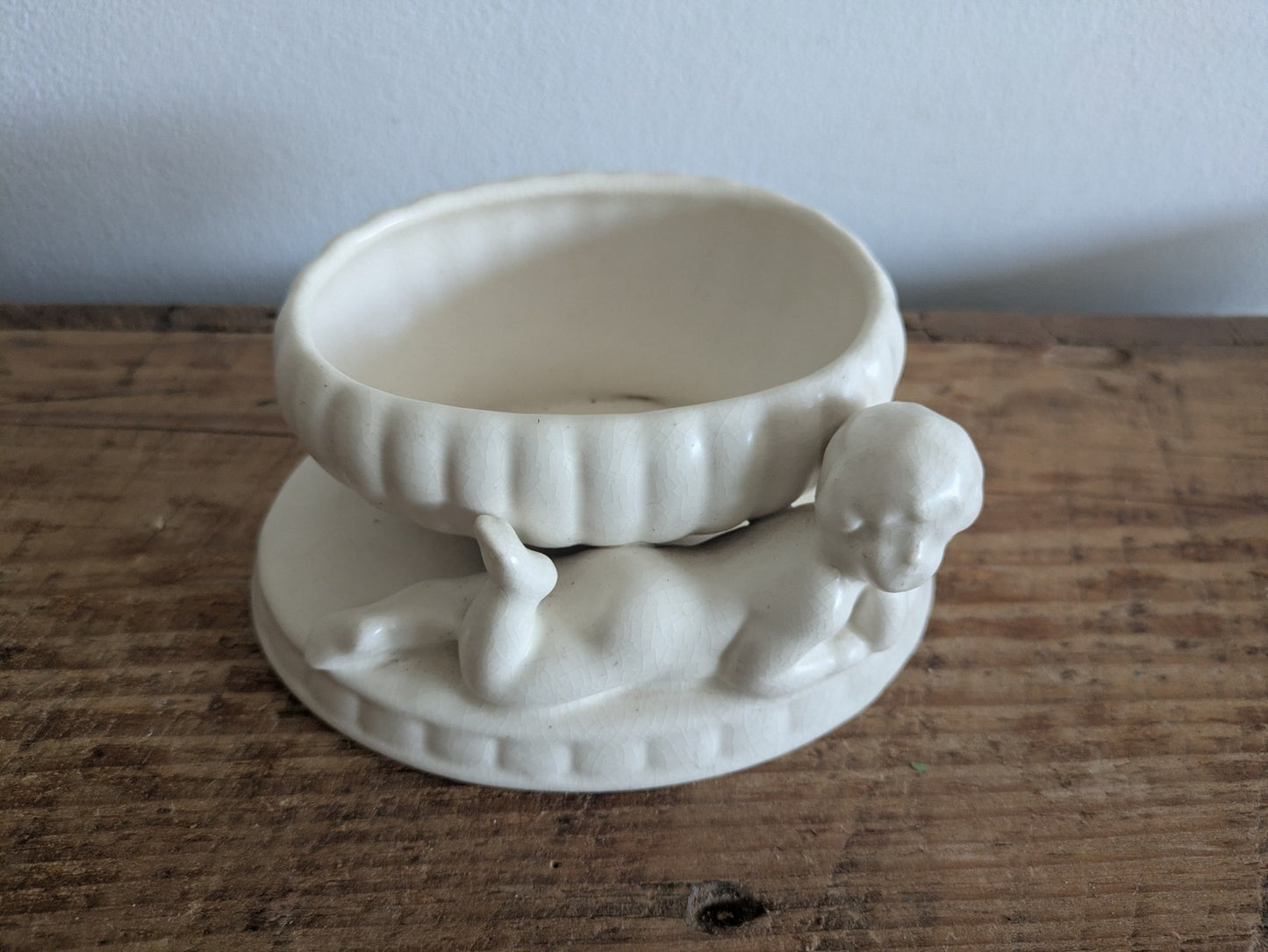Vintage Sylvac Moselle Cherub Putti Posy Vase Miniature Planter White Mantle Vgc
