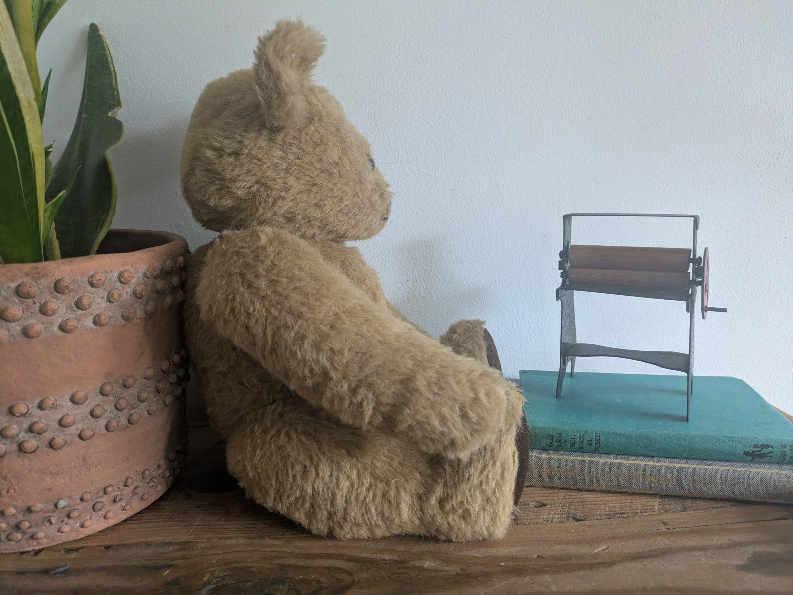 Vintage Old Mohair Teddy Bear Soft Toy Jointed Limbs Oldacre Crafts UK 70s 80s