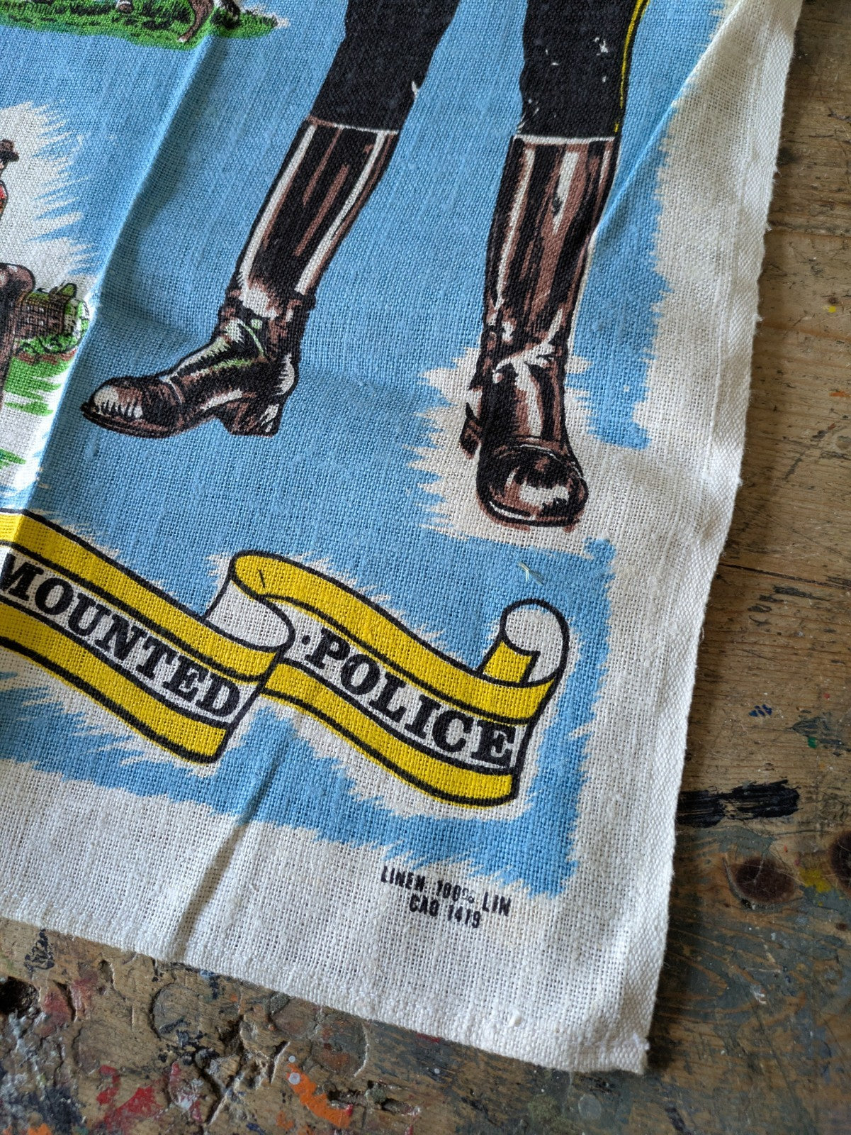 Royal Canadian Mounted Police RCMP GRC Tea Towel Textilimpex Poland Linen NWT Vt