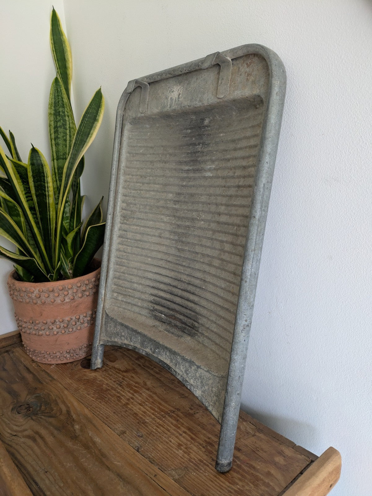 Antique Vintage Washboard Zinc Metal Galvanized Props Washing Laundry Decor Vgc