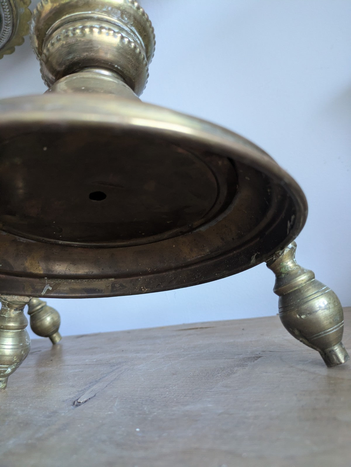 VTG Moroccan Brass Floor Lamps Stained Glass Gothic Original Pair Lights Props 