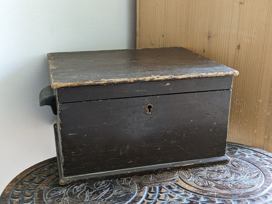 Antique Collectors Box wood Victorian small chest trunk vintage Pine Brown Store
