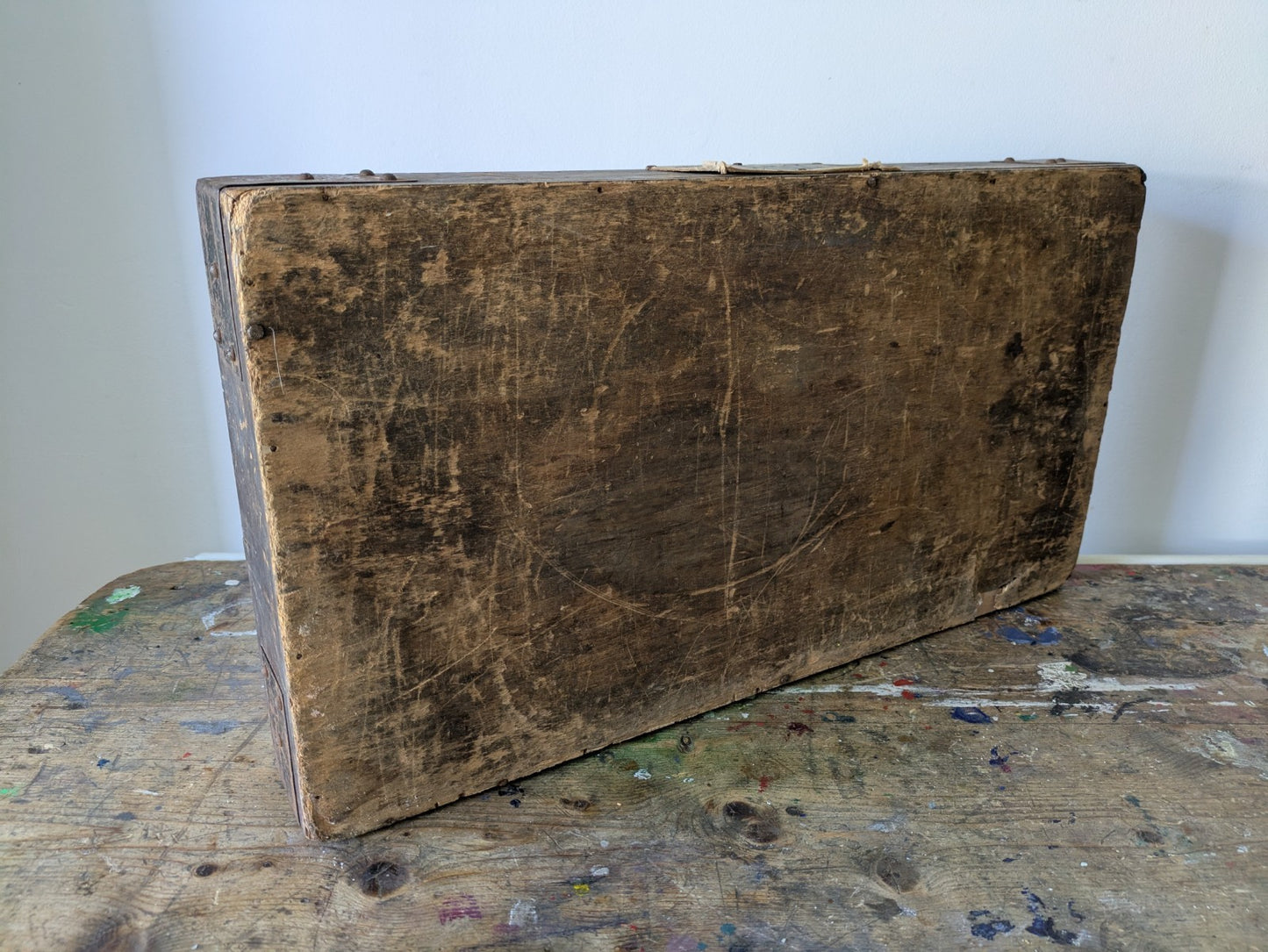 1940s VTG Bus Wooden Box Lid Compartment Storage Crate Display Artist Tool Chest