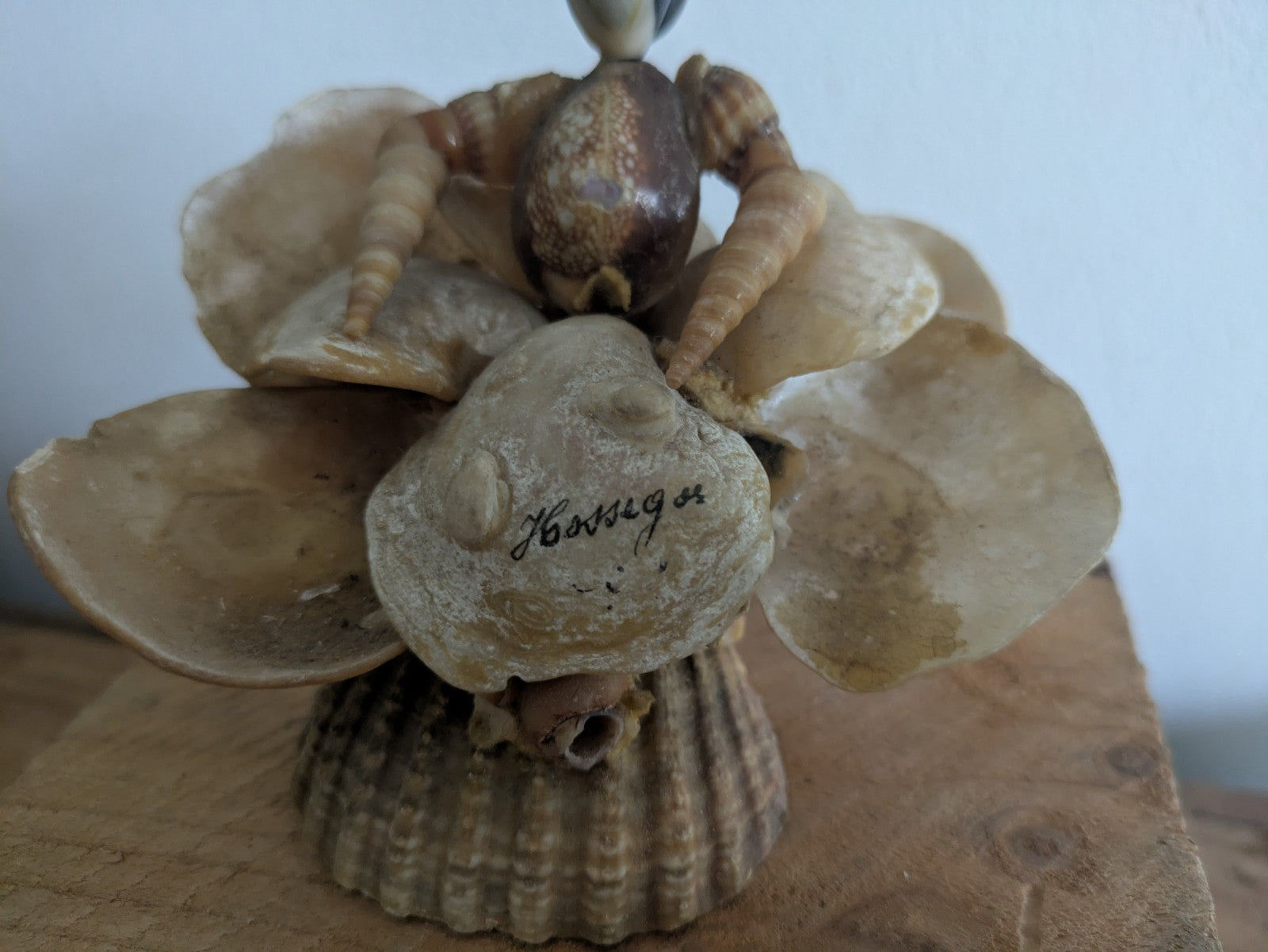 Mid Century Hand Crafted Sea Shell Doll Folk Art Lady Figurine Vintage Ornament 