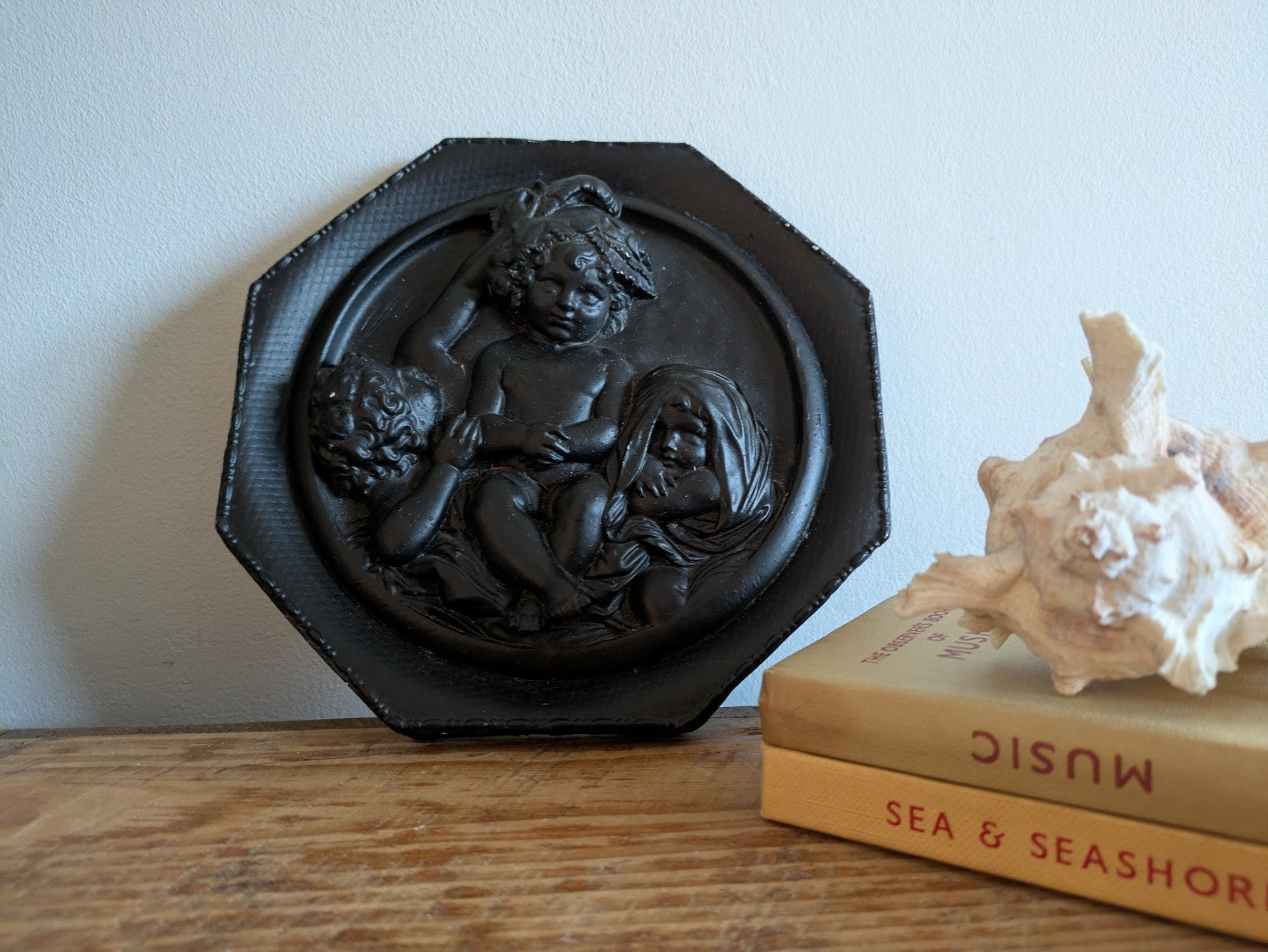 Edward William Wyon Plaster Wall Relief Plaque Marble Cherubs Calmady Children
