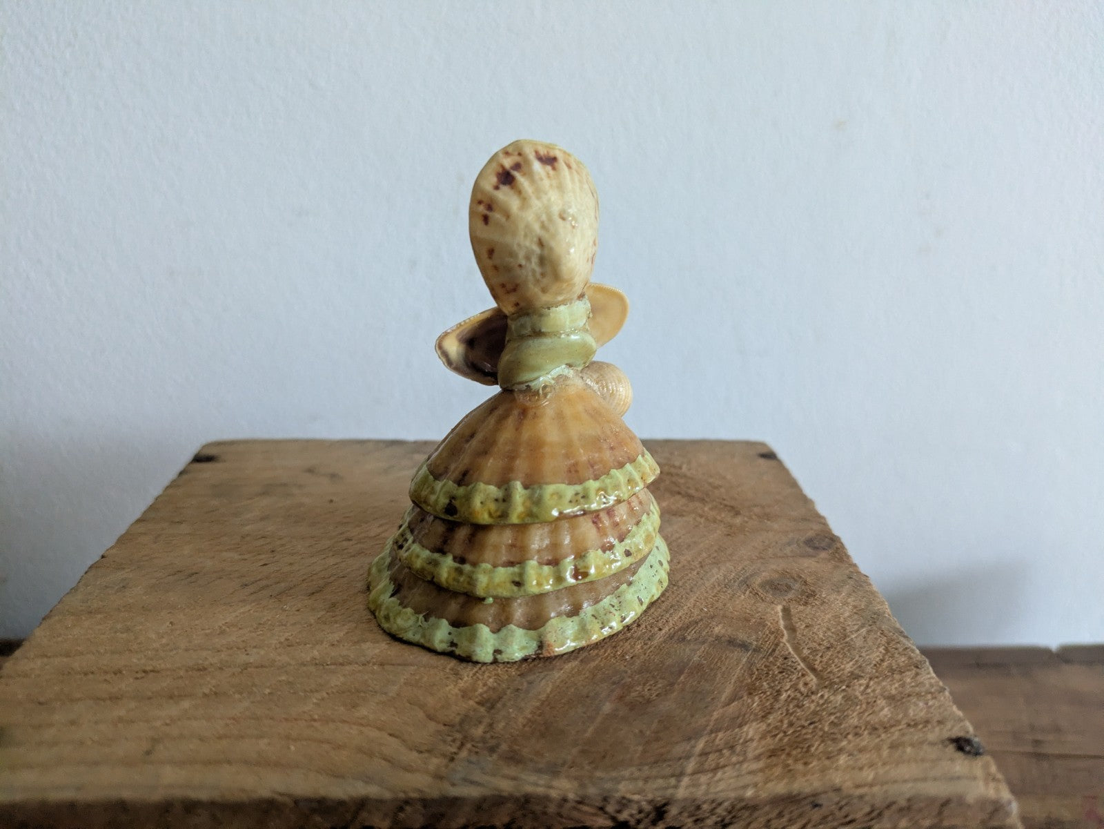 Mid Century HandCrafted Sea Shell Doll Folk Art Lady Figurine Vintage Ornament! 