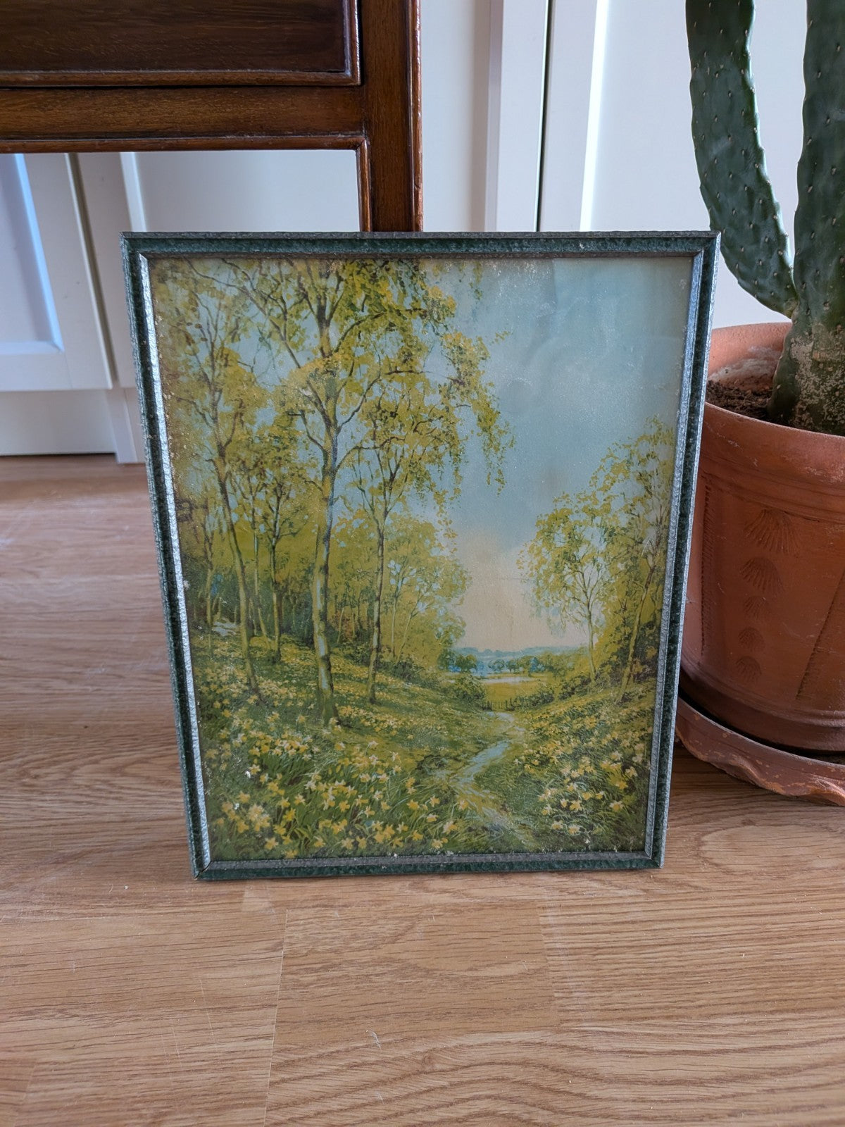 Framed Print Meadow Trees Countryside Vintage Antique 1920/30s Early Picture Art