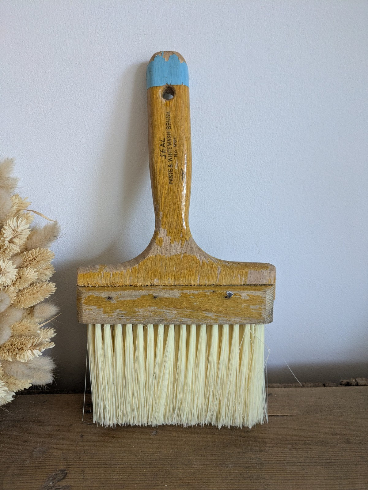 Vintage Seal British Made Paste White Wash Bristle Paint / Paste Brush Large Old