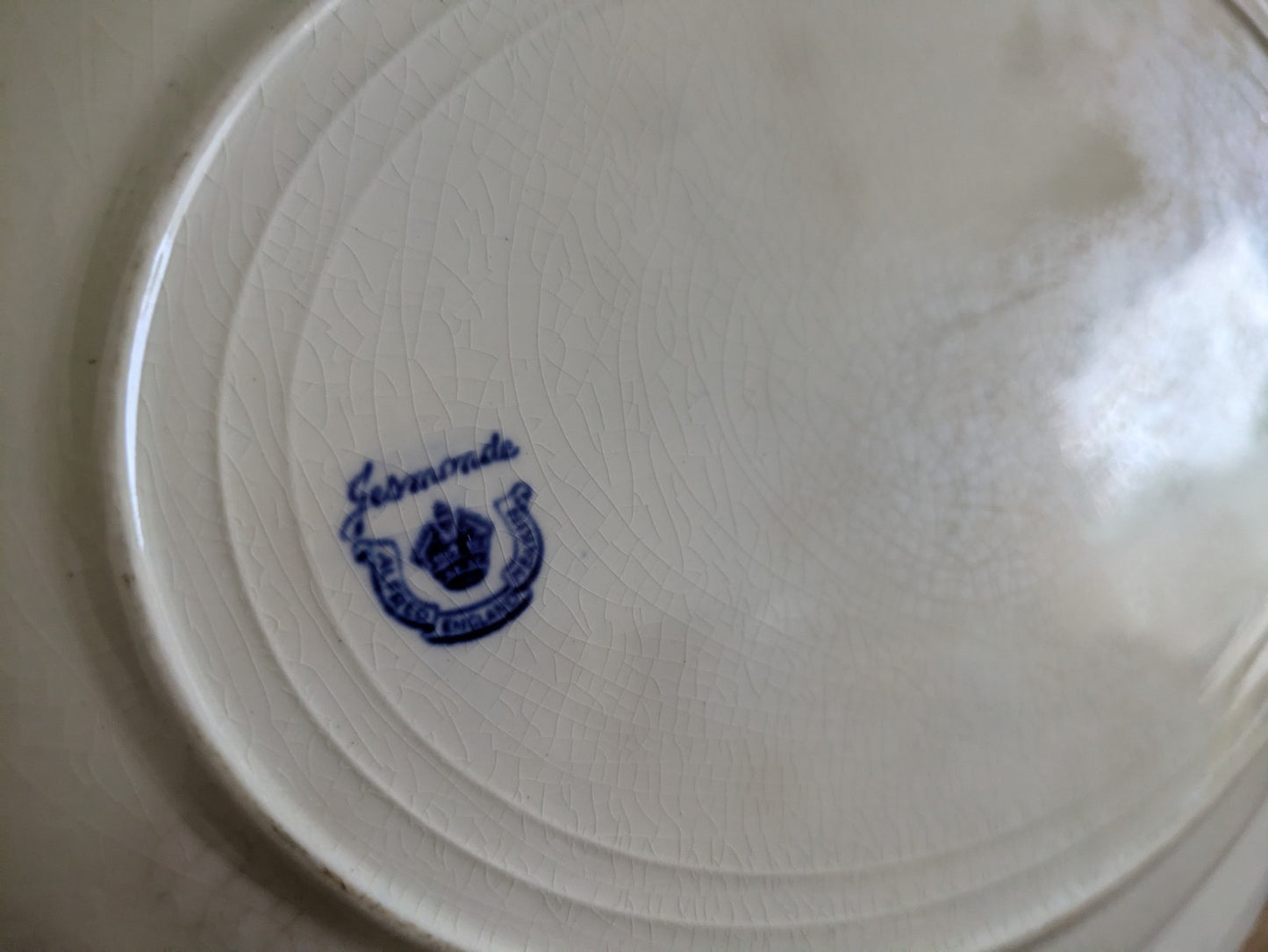 Antique Vintage 1930’s Alfred Meakin Jesmond China Platter Blue White Prop Serve
