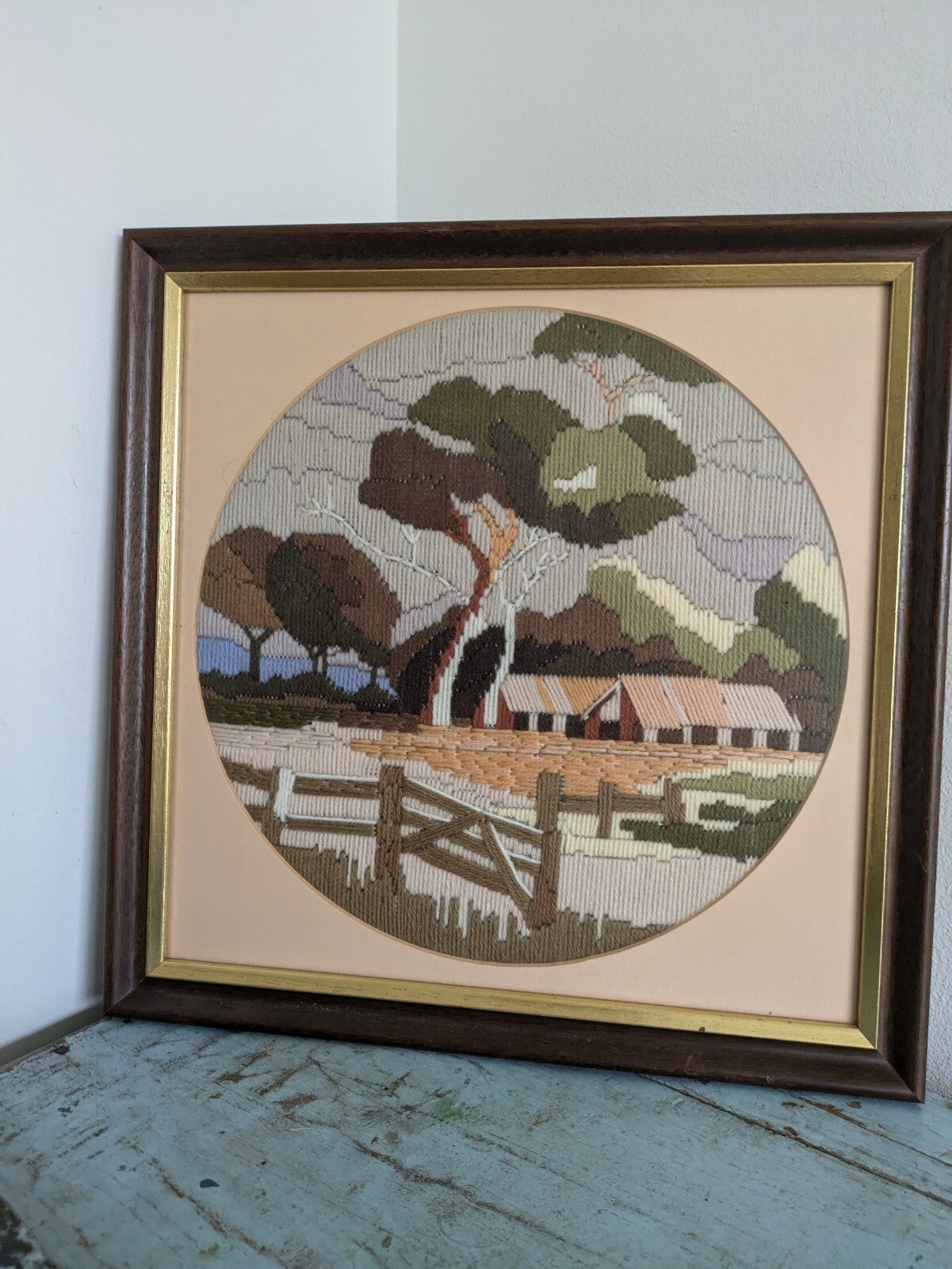 Australian Outback 1987 D Palmer Embroidery Long Stitch Tapestry Picture Boho!!