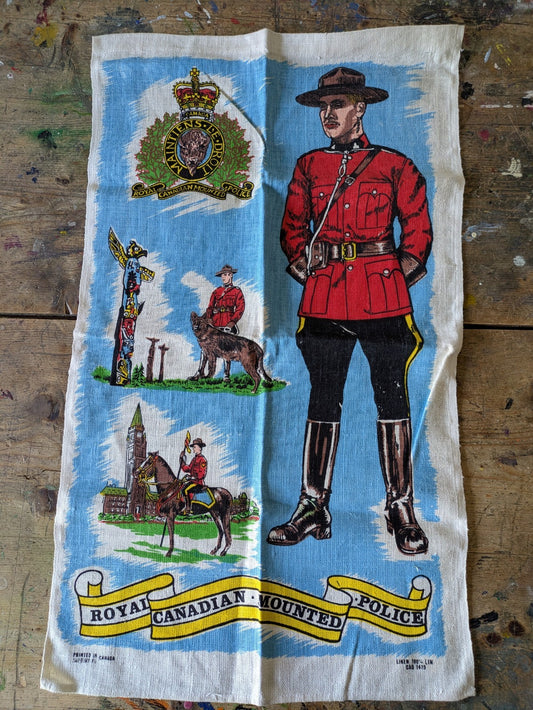 Royal Canadian Mounted Police RCMP GRC Tea Towel Textilimpex Poland Linen NWT Vt