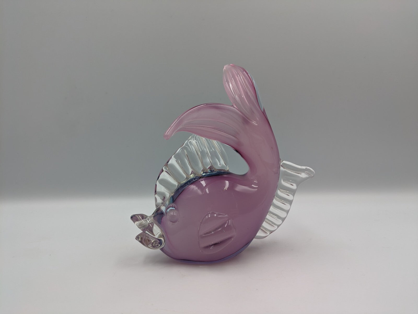1950's Murano Archimede Seguso Pink Opaline Hand Blown Art Glass Fish Sculpture 